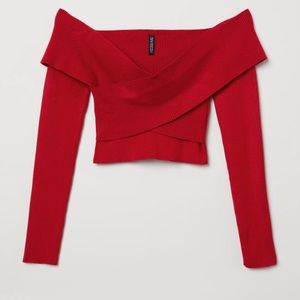 Red off the shoulder top